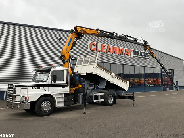 Nosturilla varustettu kippivaunu Scania T 93 4x2 Kipper met 31 Tonmeter laadkraan (bj 2...