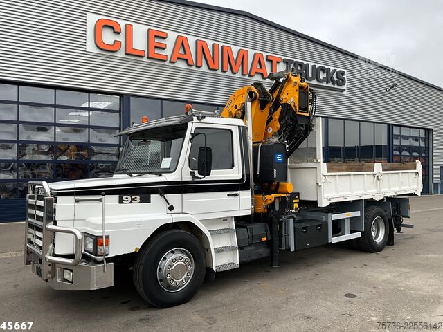 Nosturilla varustettu kippivaunu Scania T 93 4x2 Kipper met 31 Tonmeter laadkraan (bj 2...