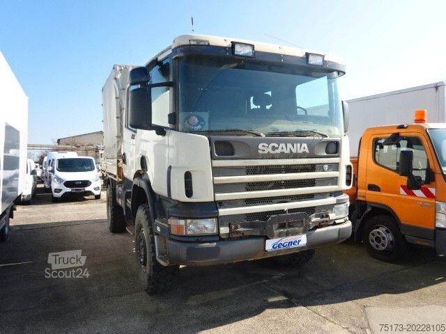 Camion plateau avec bâche SCANIA P 114 4x4 DoKa Pritsche Plane-Spriegel AHK SHZ