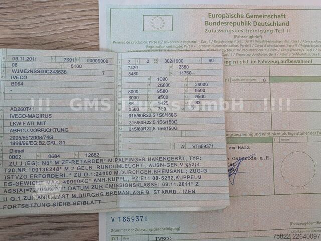 Tovornjak s kavljem za kontejnerje IVECO Trakker 410 / 6X4 / Full steel / Manual Retarder
