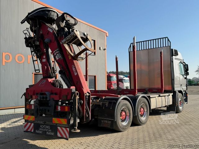 Holztransporter LKW MERCEDES-BENZ Actros 2660 6x4 Holztransport mit Kran Penz 10Z8