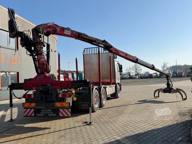 Holztransporter LKW MERCEDES-BENZ Actros 2660 6x4 Holztransport mit Kran Penz 10Z8