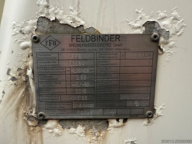 Naczepa silos FELDBINDER Kipp. 66.3 Silo ADR 3 Achs