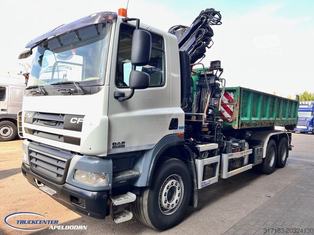 System med krogarm DAF CF 85.410 ATE, Hiab 166-3, 6x4 Big axle, Steel ...