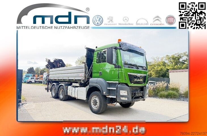 Camião basculante MAN TGS 33.480 6x6 KRAN abstattelb. 19m Kipper Bordm