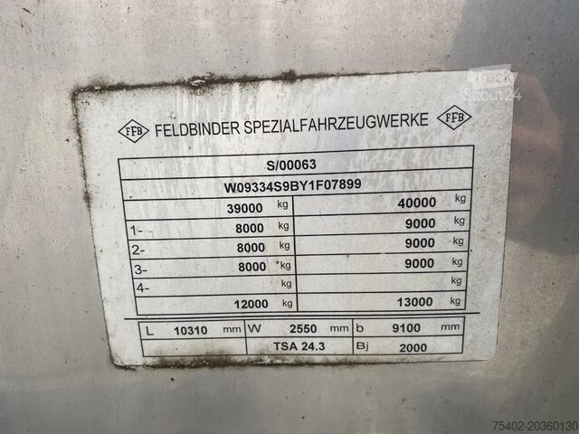 Tank Feldbinder TSA 24.3 Tank / 24.000 LT / Inox / SAF + Disc