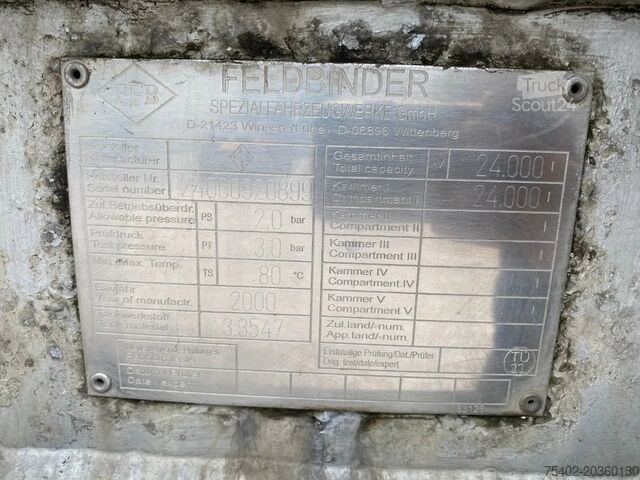 Tank Feldbinder TSA 24.3 Tank / 24.000 LT / Inox / SAF + Disc