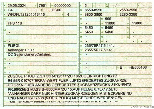 Open aanhangwagen met zeil FLIEGL TPS 118 / Durchladesystem