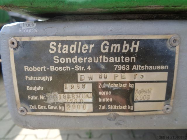 Priekaba Stadler DW 60 PE15 Drehstromaggregat