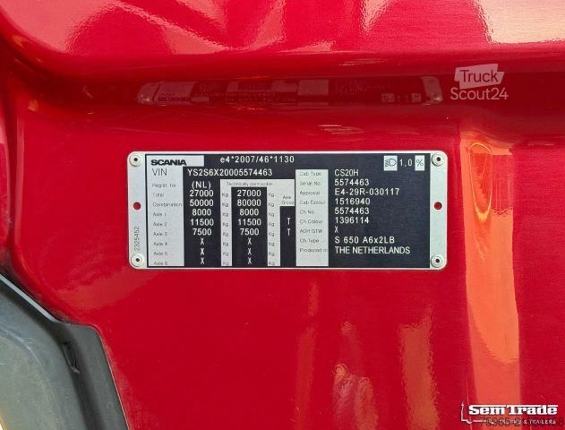 Tracteur routier standard SCANIA S650 BOOGIE KING FULL OPTIONS RETARDER FULL AIR