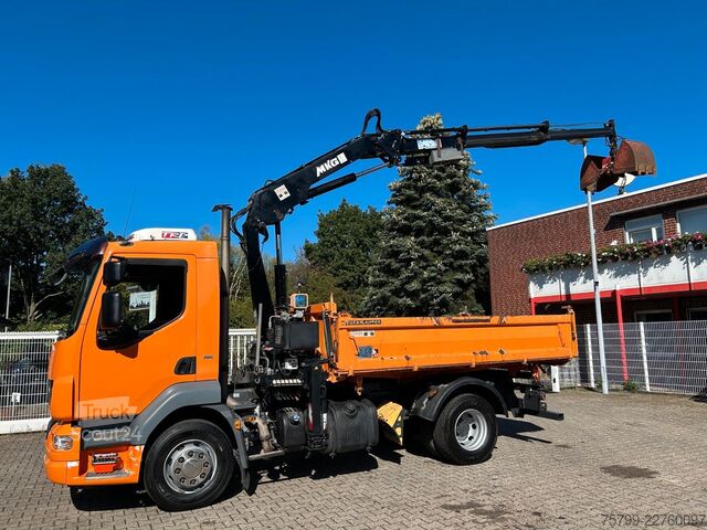 Camion-benne tricar DAF 16.250LF Meiller 3-Skipper +MKG HLK106-HP Kran