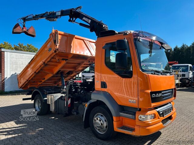 Camion-benne tricar DAF 16.250LF Meiller 3-Skipper +MKG HLK106-HP Kran