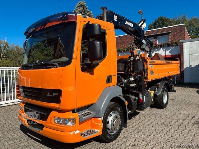Camion-benne tricar DAF 16.250LF Meiller 3-Skipper +MKG HLK106-HP Kran