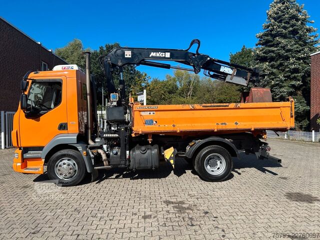 Camion-benne tricar DAF 16.250LF Meiller 3-Skipper +MKG HLK106-HP Kran