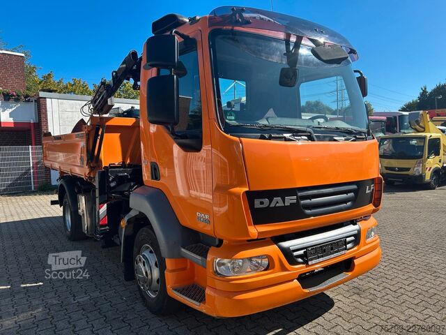 Camion-benne tricar DAF 16.250LF Meiller 3-Skipper +MKG HLK106-HP Kran