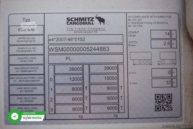 хладилен полуремарке SCHMITZ CARGOBULL SKO FP 60 ThermoKing SLXi 300