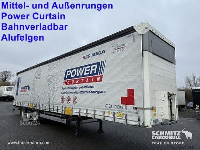 Open semitrailer with tarp Schmitz Cargobull Curtainsider Mega Getränke