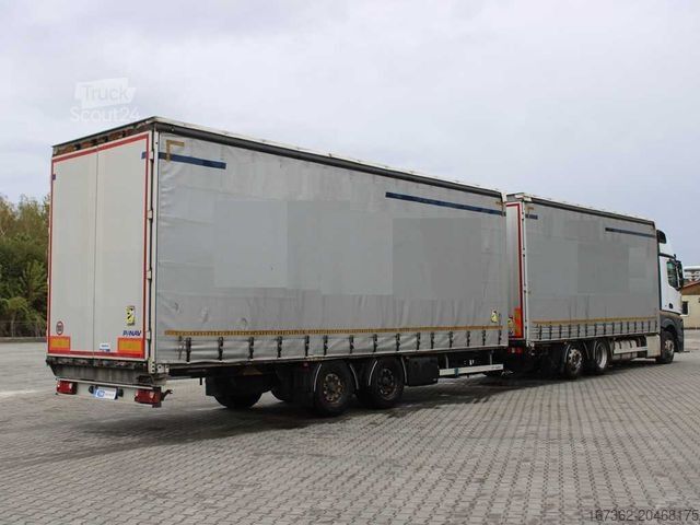 Camion plateau avec bâche MERCEDES-BENZ Actros 2542, 6X2, LIFTING AXLE + PANAV TVK18M