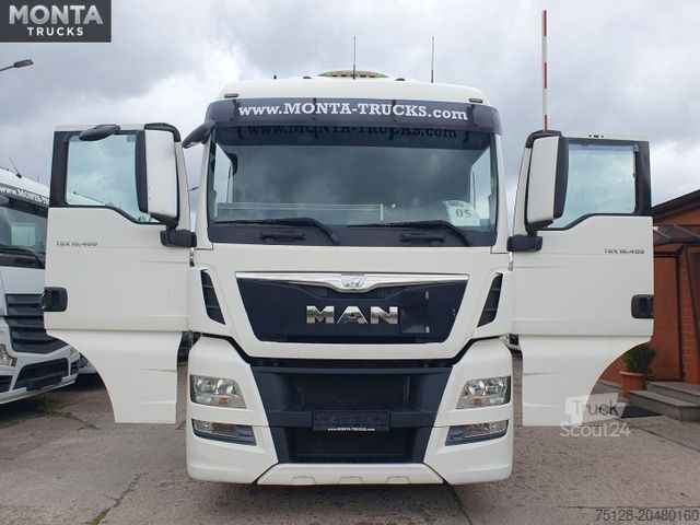 Flatbed truck with tarp MAN TGX 18.400, Euro6, Standklima,Edscha