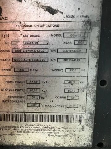 Agregado Pramac GSW 65 - Generator