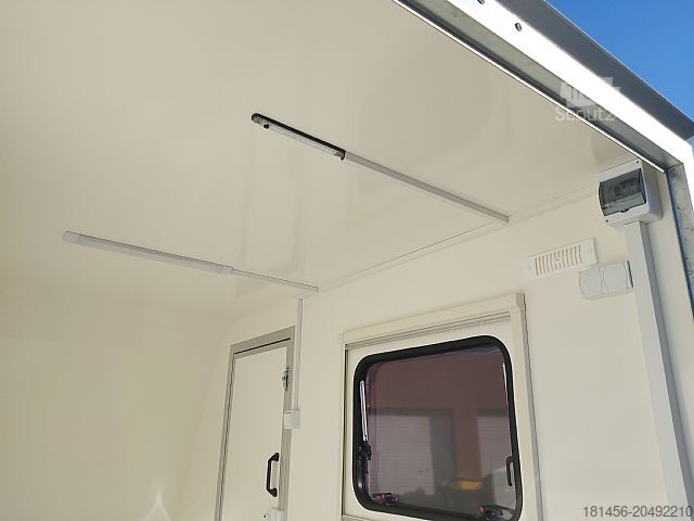 Pardavimo priekaba trailershop Camper Verlängerung Koffer Heckrampe Fenster
