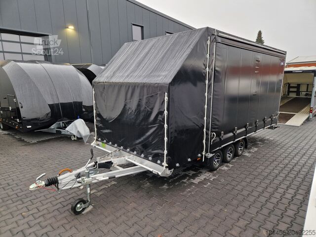 Car transporter trailer trailershop geschlossener Autotransporter Tridem