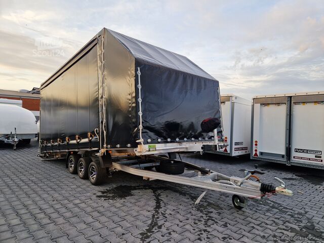 Car transporter trailer trailershop geschlossener Autotransporter Tridem