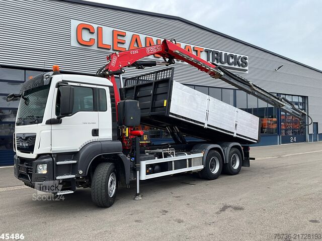 Camion-benne avec grue MAN TGS 33.460 6x4 Euro 6 Fassi 23 Tonmeter laadkra...
