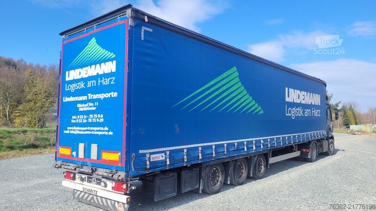 åpen semitrailer med presenning Schmitz Cargobull SCS 24L Mega Edscha Code XL Hubdach