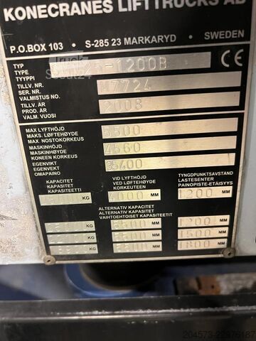 Дизельный вилочный погрузчик SMV Konecranes SL25-1200