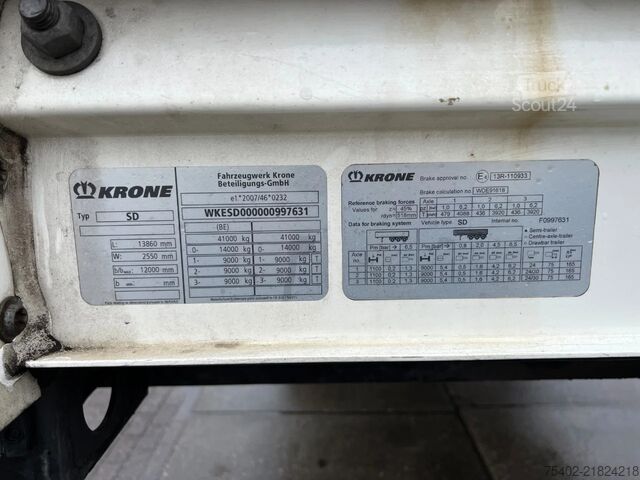 Valise Krone SD / Closed Box / Dhollandia / 1x Lift Axle