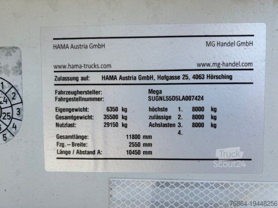 Kipper Auflieger MEGA LIGHT ALU-KIPPMULDE 55M³, KOMBIKLAPPE, SAF-ACHSEN, 1-A LIFTACHSE, ROLLPLANE