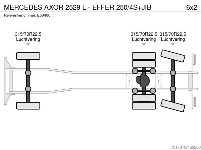 Plataforma de carga Mercedes-Benz AXOR 2529 L - EFFER 250/4S+JIB
