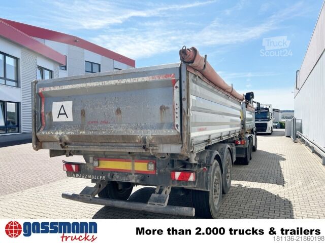 Driezijdige kipperaanhanger Schwarzmüller M-Serie, Alu-Bordwände, Liftachse, ca. 12m³