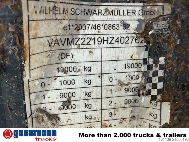 Driezijdige kipperaanhanger Schwarzmüller M-Serie, Alu-Bordwände, Liftachse, ca. 12m³