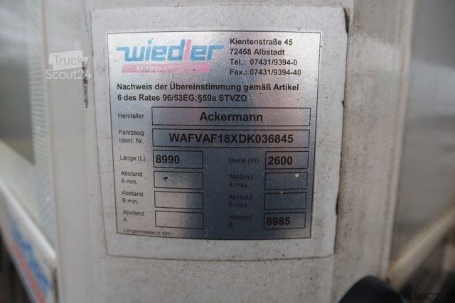 Kylsläp ACKERMANN-FRUEHAUF Tiefkühler, Rolltor,LBW 2,5 to,Carrier Maxi 1000