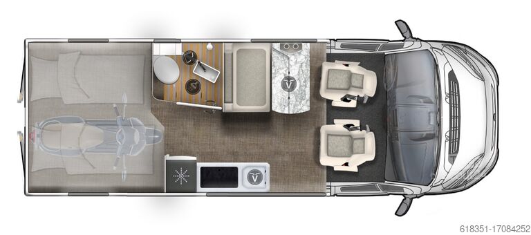 Furgoneta EURA MOBIL VAN 635 HB, Automatik, 140 PS, Hubbett, Alufelgen