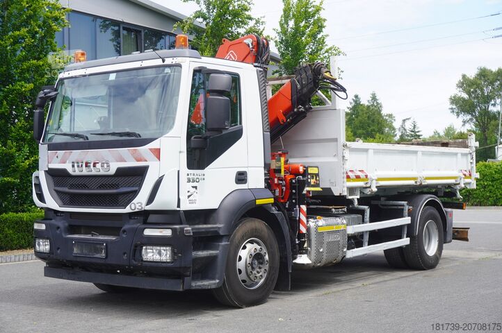 трехсторонний самосвал Iveco STRALIS 330 E6 / FASSI 195A 8.5 T