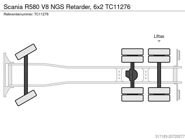 Chassis cabine Scania R580 V8 NGS Retarder, 6x2