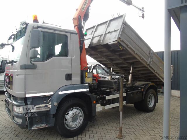 Camión grúa MAN TGM 18.250 + PALFINGER 11.001K + TIPPER + EURO 5