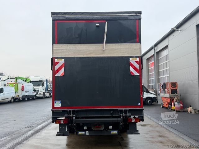 Flaklastbil med kapell MERCEDES-BENZ Atego 1530 Pritsche/Plane, Palfinger Lbw, Edscha