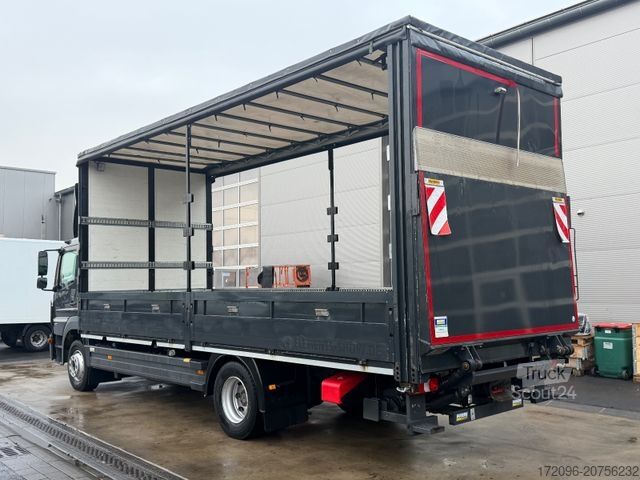 Flaklastbil med kapell MERCEDES-BENZ Atego 1530 Pritsche/Plane, Palfinger Lbw, Edscha
