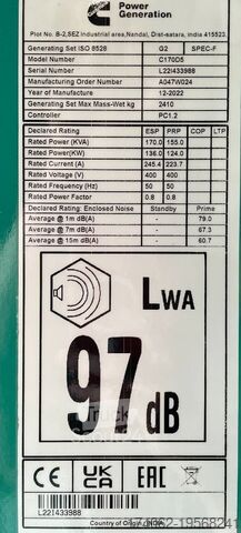 Agregat Cummins C170D5 - 170 kVA Generator - DPX-18511