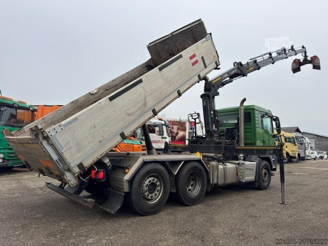 Furgone ribaltabile a tre lati MAN TGS 26.360 Dreiseitenkipper + Hiab X-HIDUO 188