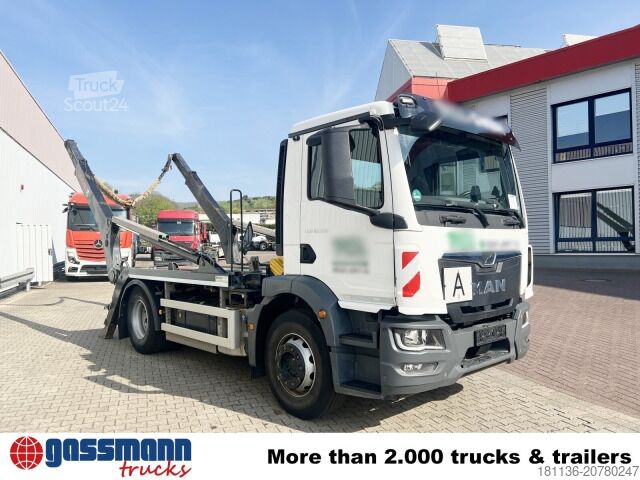 Tipper truck MAN TGM 18.320 4x2 BL, Hiab Tele-Absetzanlage, Funk