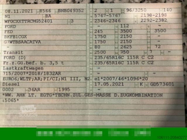 Пікап-фургон FORD Transit Pritsche 350 L2 Doppelkabine Trend