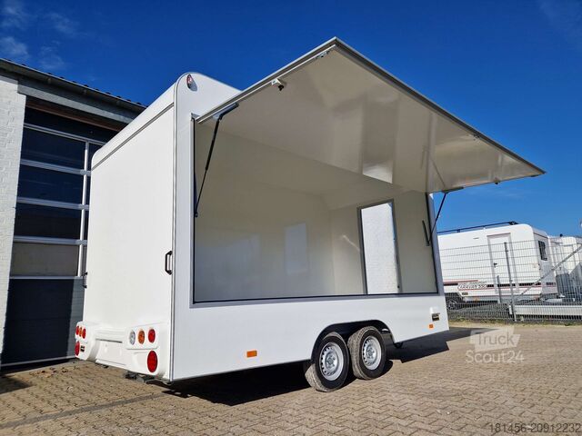 Rimorchio con bancone Tomplan Aero Retro VKP 420cm Tandem 2000kg leer