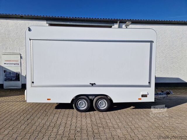 Rimorchio con bancone Tomplan Aero Retro VKP 420cm Tandem 2000kg leer