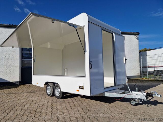 Rimorchio con bancone Tomplan Aero Retro VKP 420cm Tandem 2000kg leer