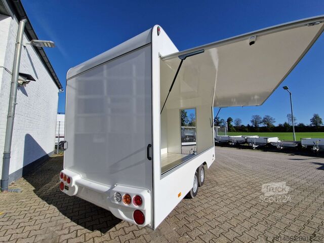 Rimorchio con bancone Tomplan Aero Retro VKP 420cm Tandem 2000kg leer